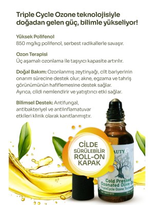 BEAUTYGLOW Triple Cycle Ozonated olive oile based  Face Serum 30mL - Shiny antiwrinkle formula with 850 polyphenols